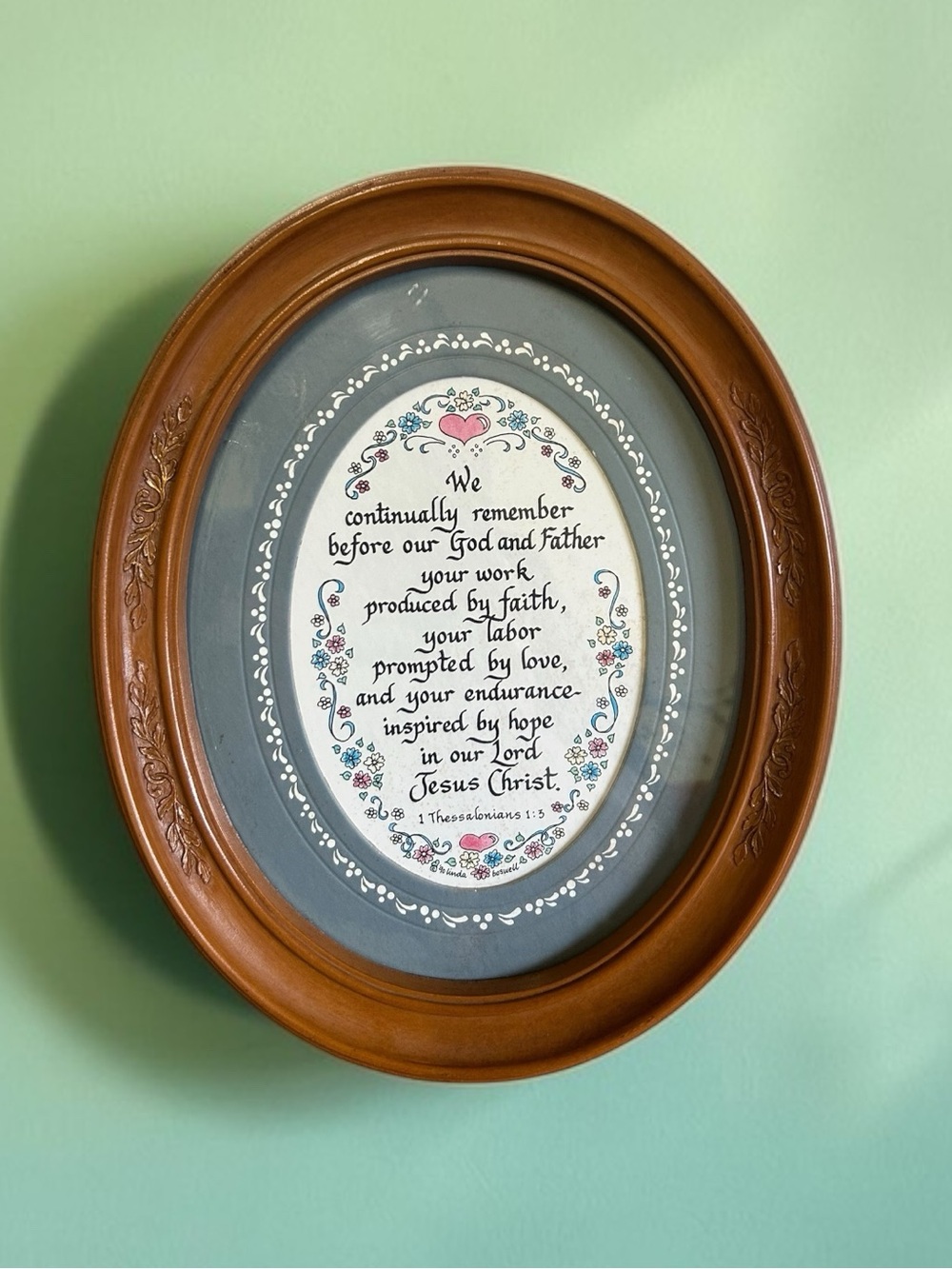 VTG Linda Boswell Homco 1 Thessalonians 1:3 Framed Scripture Picture